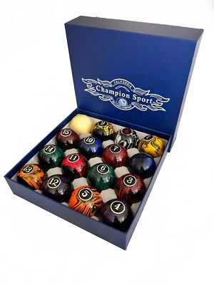 Juego completo de 16 bolas de billar Champion Marble (mármol negro) calidad AAA Foto 1 de 4