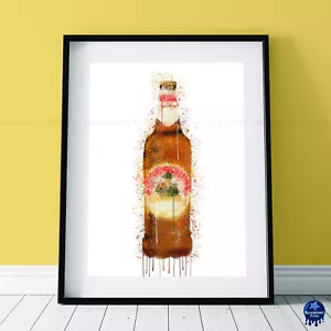 Birra Moretti Bierflasche Splatter Stil Kunstdruck, in 4 Größen erhältlich. - Bild 1 von 6
