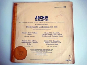 Archiv XI Georg Philipp Telemann The German Pre-Classics 1700-1760 Vinyl - Picture 1 of 6