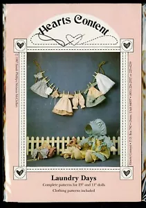 Hearts Content LAUNDRY DAYS 23" und 11" Puppen Handwerk Schnittmuster - Bild 1 von 2