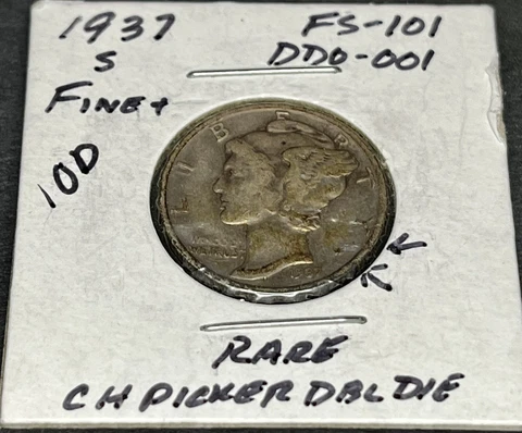 1937-S MERCURY DIME  DDO FS-101 Cover