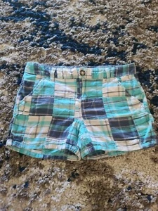 Old Navy girls sz. 14 blue patchwork plaid shorts. Comfortable, cute - Picture 1 of 4