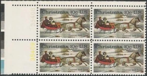 Plate Block of 4 stamps - Scott 1551 - 10 cent - Christmas - 1974 - MNH - Picture 1 of 1