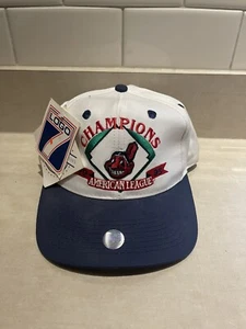 Vintage Cleveland Indians 1995 American League Champions By Logo 7 Snapback Hat - Picture 1 of 4