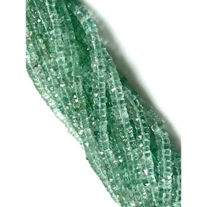 Green Amethyst Natural Gemstone Faceted Beads Strand, Heishi Disc Shape 16" Long - Picture 1 of 6