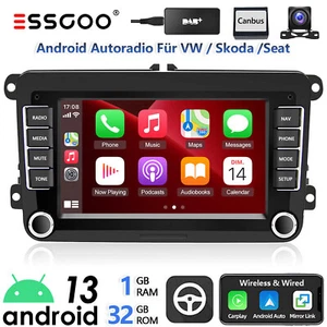 Autoradio DAB+ Carplay Android 13 32G GPS RDS +CAM Per VW GOLF 5 6 Passat Touran - Foto 1 di 15