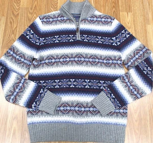 TOMMY HILFIGER COTTON/WOOL KNIT SKI SWEATER GRAY Sz SMALL, S - Picture 1 of 4