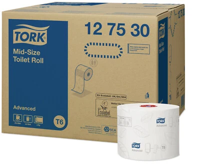 0,021 €/m Tork Midi Toilettenpapier 27x 100m 2-lg. Klopapier WC-Papier weiß