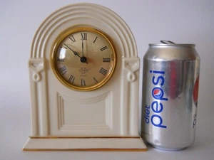 Lenox Porcelain Desk or Mantle Quartz Clock 6 1/2" Made in USA Works - Picture 1 of 6