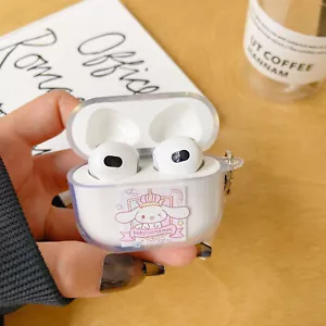 For Airpods 1 2 3 4 Pro Pro 2 Case Music Cinnamoroll Transparent TPU Earphone Ca - Picture 1 of 26