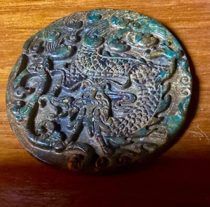Turquoise jade Chinese carving. large. vintage. - Picture 1 of 3