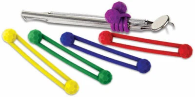 PLASDENT Dental Instrument Silicone Ties 6/pk, Assorted 5/pk