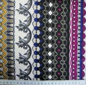 Jersey Dressmaking Fabric, Aztec Patterned Stripes - Picture 1 of 1