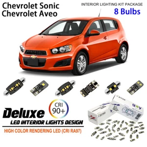 LED Interior Light Kit for Chevy Aveo Sonic 2011-2022+ License Plate Light Bulbs - Picture 1 of 8
