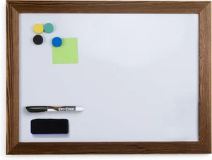 Real Wooden Framed Magnetic Dry Erase Whiteboard, 18" X 24", Vertical/Horizontal - Picture 1 of 6