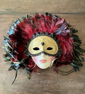 Clay Art San Francisco Ceramic Wall Mask Vintage 1990’s Feather Goddess - Picture 1 of 3