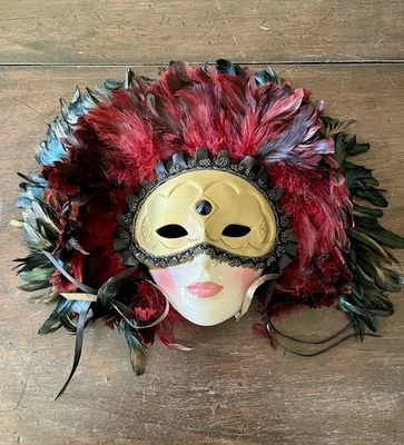 Clay Art San Francisco Ceramic Wall Mask Vintage 1990’s Feather Goddess - Image 1 of 3