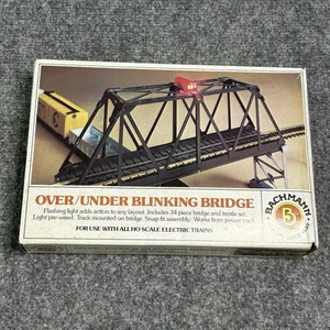 L Bachmann Bridge HO Train Over Under Blinking Trestle NOS 46222 VTG Lot - Picture 1 of 5