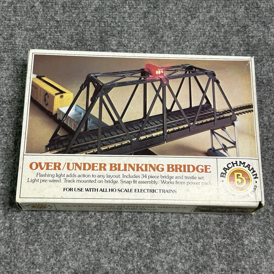 L Bachmann Bridge HO Train Over Under Blinking Trestle NOS 46222 VTG Lot - Image 1 of 4