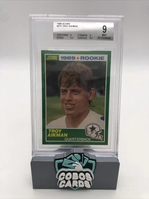 1989 Score #270 Troy Aikman RC BGS 9 - Image 1 of 2