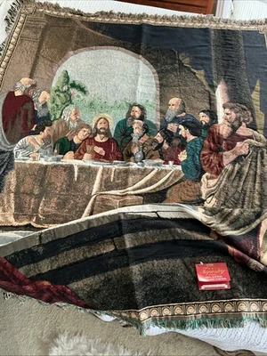 Antigo ROYAL TAPEÇARIA ÚLTIMA CEIA JACQUARD LANCE 53” X 69” Com Etiquetas - Imagem 1 de 4