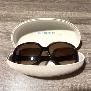 Emilio Pucci Sonnenbrille braun Gestellschaden am Scharnier für Teile - Bild 1 von 7