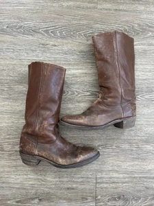 Frye Vtg Brown Campus Leather Boots Men’s Size 11 D Made in USA Western Cowboy - Picture 1 of 14