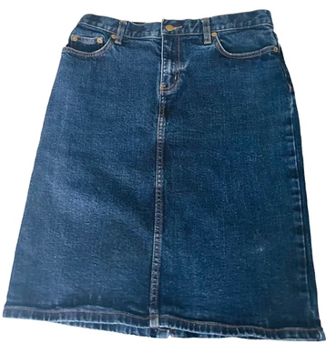 LRL Lauren Jeans Co Ralph Lauren Denim Azul Falda Mujer’s Talla Pequeña 6 Vintage  Foto 1 de 4
