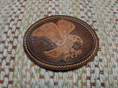 Hebilla de cinturón de águila de cuero vintage 3,75”x3” Foto 1 de 2