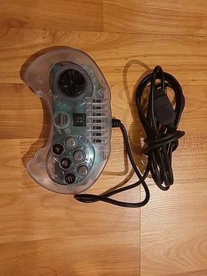 SEGA GENESIS HIGH FREQUENCY CLEAR 6 BUTTON CONTROLLER WORKS - Image 1 of 4