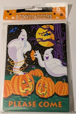 8 Invitaciones y Sobres De Colección Halloween Magia Fantasmal NUEVO En Paquete AMSCAN Foto 1 de 4