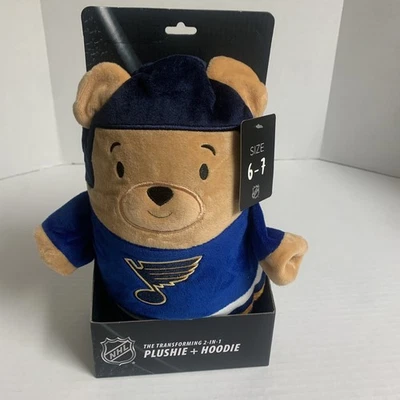 NHL Cubcoats St. Louis Blues 2-in-1 Transforming Hoodie+Plushie Kids 6-7 - Image 1 of 4