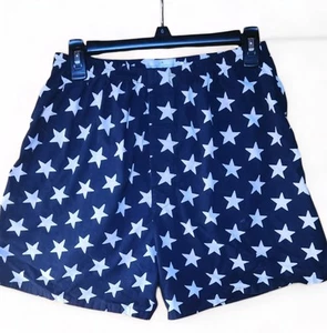 NWOT Ralph MARLIN Navy & White Stars Printed BOXERS SHORTS SIZE L  100% COTTON  - Picture 1 of 4