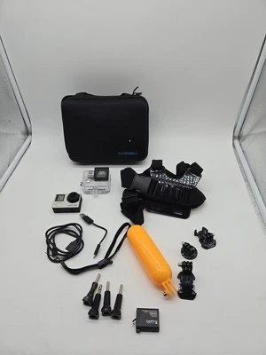 GoPro HERO 4 Action Camera Silver With Huge Lot of Accessories - Bad Battery - Image 1 of 4