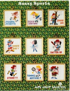 Sassy Sports Football Cross Stitch Pattern Book Tennis Softball Golf 1979 VTG - Picture 1 of 1