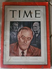VINTAGE TIME MAGAZINE JANUARY 5 1942 MAN OF THE YEAR FRANKLIN DELANO ROOSEVELT