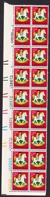 Scott #1769 Hobby Horse Plate Block of 18 Stamps - MNH Left PC#3 - Image 1 of 2