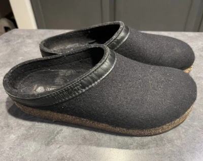 Haflinger Unisex Adult Wool Slip On Clog Dark Gray Black EU 39 US W8 M 6 - Image 1 of 4