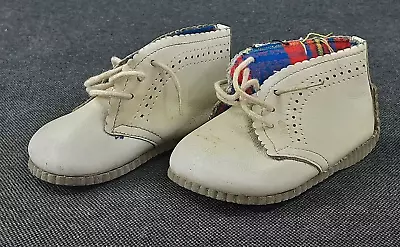 Alt Kinder Schuhe DDR Kult Vintage Puppenschuhe Leder Weiß Halbschuhe Babyschuhe • 25.95€