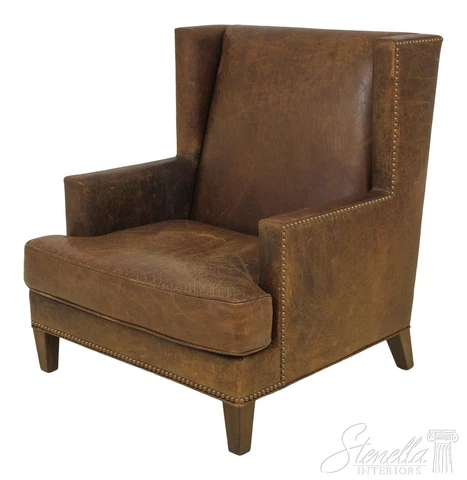 57924EC: Modern Design Distressed Brown Leather Club Chair Cover