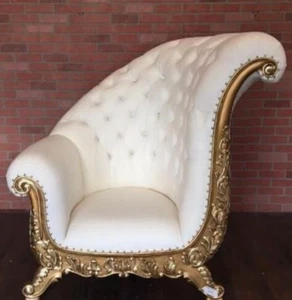 Thron Sessel Königlicher Polster Chesterfield Samt 1 Sitzer Antik Stil Stühle - Bild 1 von 3