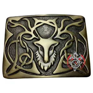 Scottish Kilt Belt Buckle Antique Swirl Celtic Highland Thistle Buckles Pewter - Picture 1 of 35