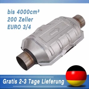 200-Zeller EURO 3/4 Sport Flach Katalysator Metall Anschlus Ø63,5mm bis 4000cm³ - Afbeelding 1 van 13