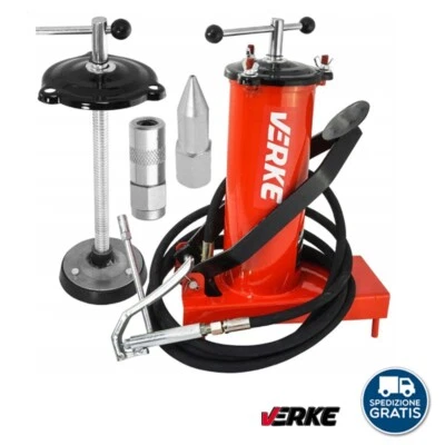 Ingrassatore a Barile 3 Litri Lubrificatore Professionale a Pedale Tubo da 4m - Immagine 1 di 4