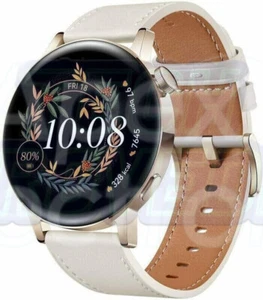 HUAWEI Watch GT 3 Classic White Leather 42mm Stainless Steel Smart Watch (NEW) - Afbeelding 1 van 9