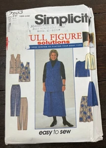 Simplicity 7863 Womens Full Figure Solutions Vest Skirt Pants Knit Top 18W-24W - Picture 1 of 5