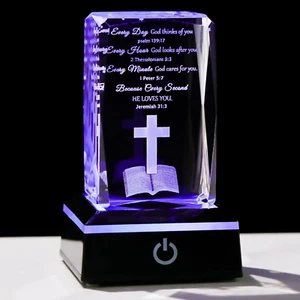 Cristal 3D Regalos Cristianos para Mujeres Hombres Inspirador Versículo Bíblico Religioso,, - Imagen 1 de 12