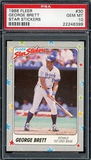1988 Fleer Star Stickers Baseball #30 George Brett Star PSA 10