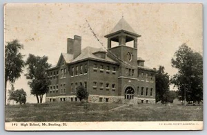 Mount Mt Sterling High School auf Hügel von unten ~ großer offener Glockenturm ~ CU Williams - Bild 1 von 2