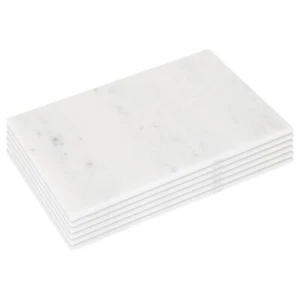 6x White 30cm x 20cm Rectangle Marble Placemats Heat Resistant Dining Table Mat - Picture 1 of 7
